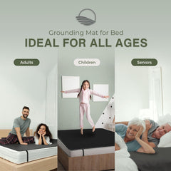 ELECTRAWAVE Grounding Mattress Cover Pad, Queen Size Earth Connected Conductive Carbon Leatherette Grounding Sheets for Better Sleep, Relieve Pain, Reduce Inflamation
